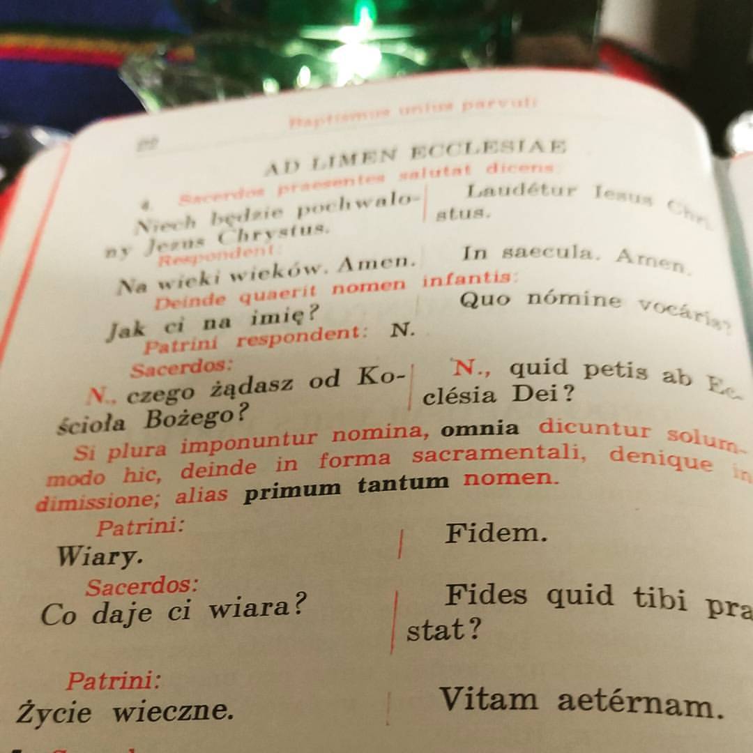 This afternoon I'm going to celebrate another baptism according to the old rite. The ceremony is very rich in symbolism.