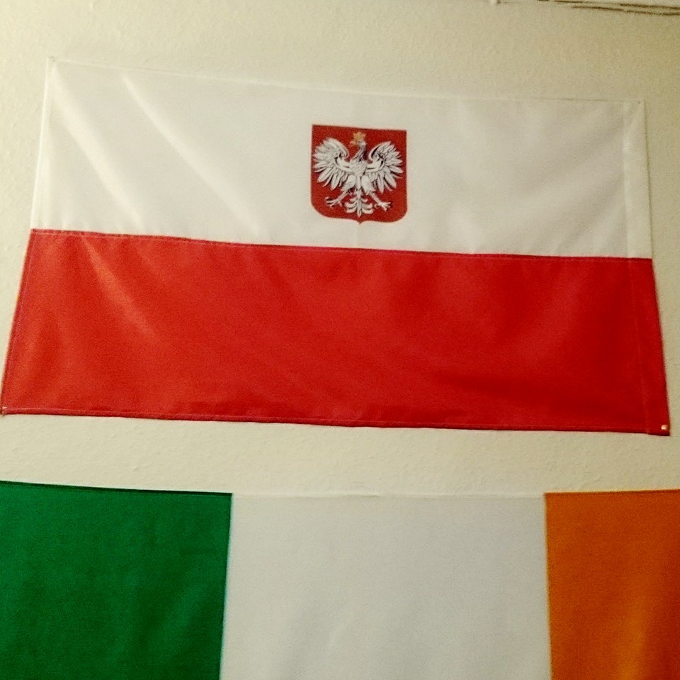 W moim pokoju w Dublinie łamię tutejszy protokół prawny , który mówi, że nie może być żadna inna flaga wyżej ustawiona p