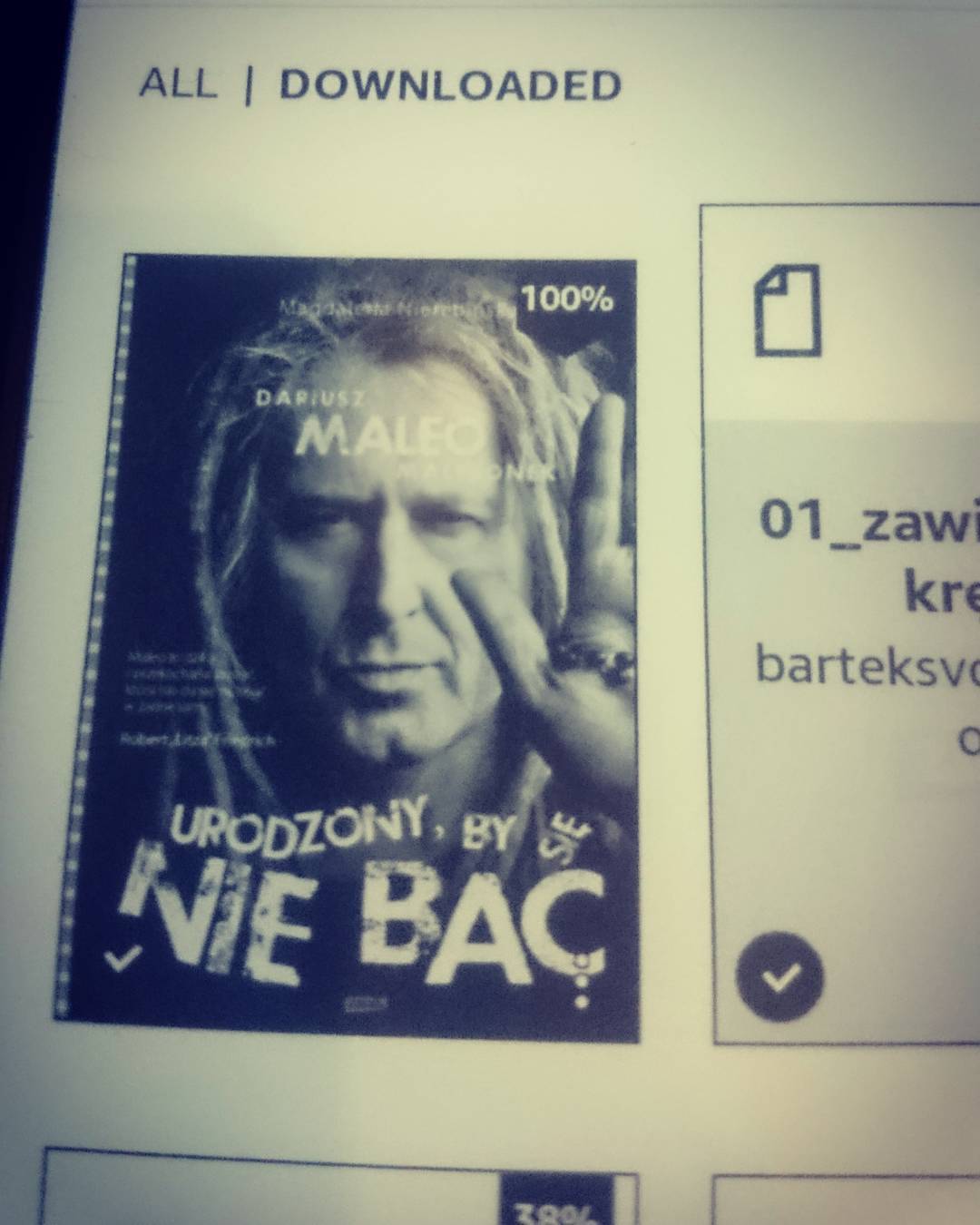 100% przy okładce oznacza, że książka Darek Malejonek "Urodzony…