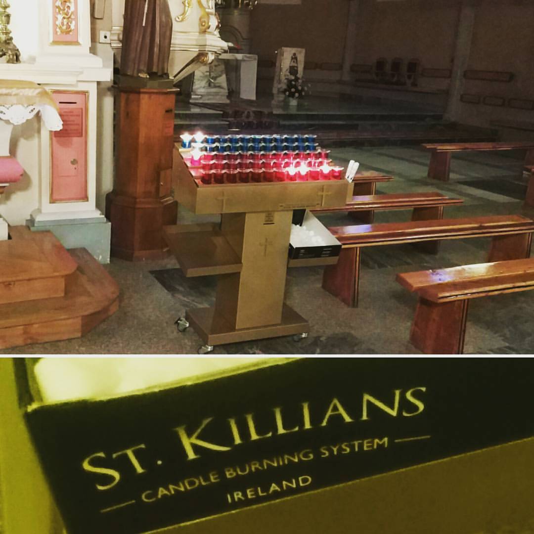 The world is so small. Since last year in my home parish we have votive candles system from Ireland :)
To lit a candle f