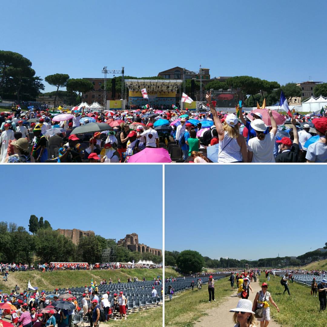 Getting ready for the main celebration with the Pope at…