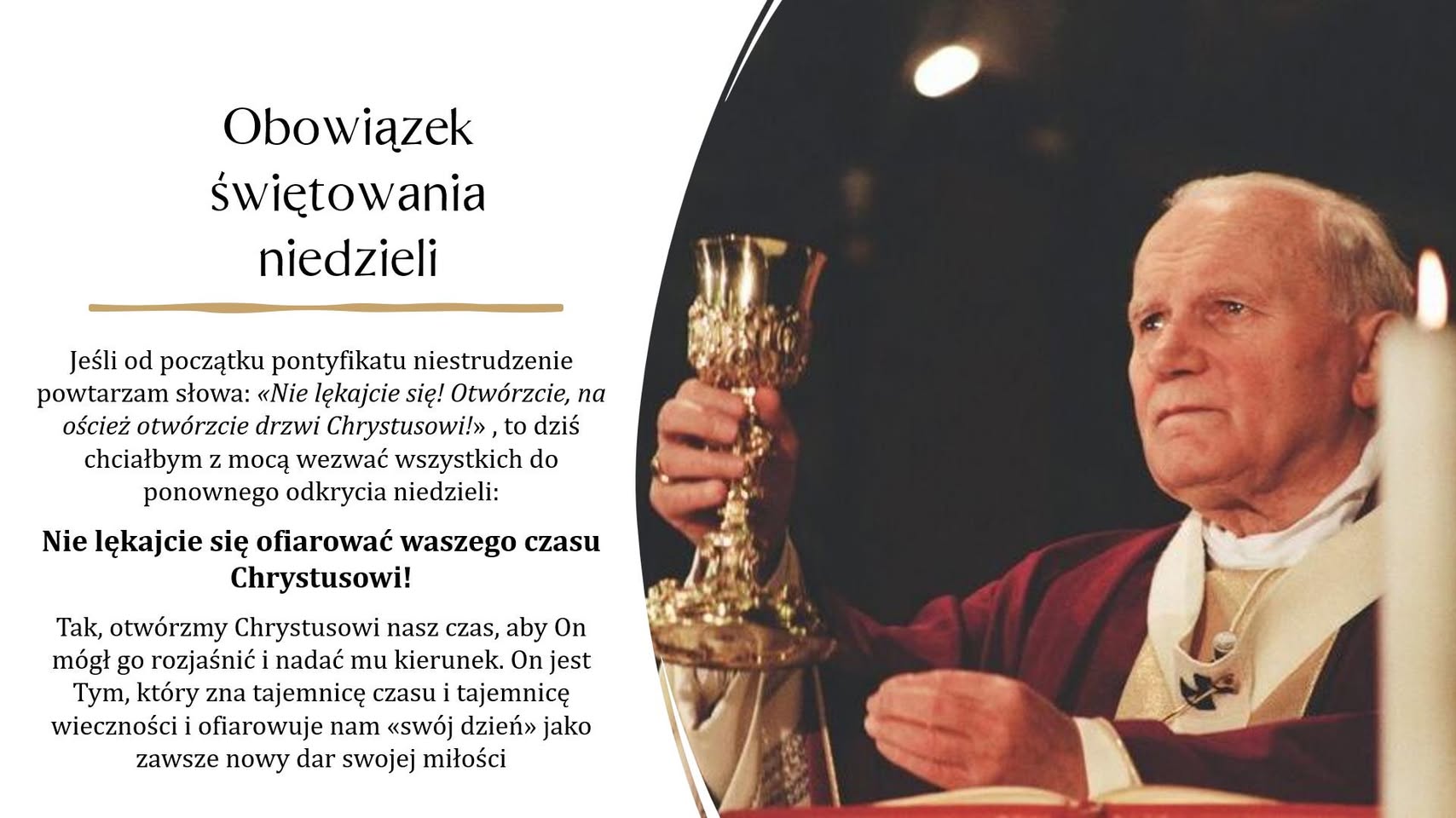 Kolejny niedzielny impuls od Jana Pawła drugiego, z jego…