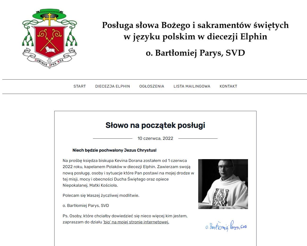 Taka sytuacja. 
Niektórzy wiedzieli inni nie. Choć publiczny komunikat w tej sprawie Diocese of E